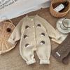 Roupas de Outono para Bebês de Poucos Meses Macacão de Outono Super Fofo Coreano para Bebês Lua Cheia Cem Dias Roupas de Tricô para Engatinhar Outono