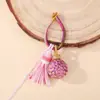 Bola colorida requintada tecida à mão com borlas de brocado Song, fecho de broche Hanfu, acessório DIY, componente de chaveiro