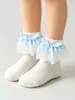 Meias Infantis Verão Estilo Fino Meia Princesa com Laço Bebê Renda de Princesa Meninas Malha Respirável Meias de Estudante