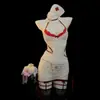 Nuevo Conjunto de Lencería Erótica de Moda con Bloques de Color Encaje Navidad Noche de Insomnio Transparente Pijama Atuendo de Enfermera Femenina