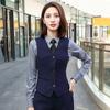 Chaleco de Traje para Hombre y Mujer Mismo Estilo Primavera y Primavera Chaleco Negro Chaleco Chaleco Profesional Formal Traje Ropa de Trabajo para Hotel