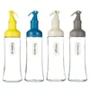 Botella de Aceite con Tapa de Presión, Botella Redonda de Aceite para Uso en la Cocina, Gran Capacidad, Antiderrames, Sin Goteo, Botella Transparente de Vidrio para Condimentos, Gruesa