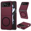 Funda Adecuada para Teléfono Móvil Samsung Zflip5 Zflip4 Plegable Magnético Zflip3 Tacto de Piel Mate Cubierta Protectora Zfold5