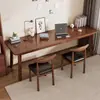 Escritorio para dos personas con patas de madera maciza, mesa larga, escritorio de oficina, tocador de maquillaje para dormitorio de apartamento pequeño, dormitorio estudiantil, mesa para computadora