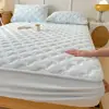 Lençol de baixo de leite veludo de inverno ajustado, espessado e quente, para quarto de dormitório estudantil, protetor de colchão conjunto de três peças