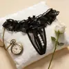 Lencería Sexy con Ribete de Encaje Negro Tanga Sexy para Mujer Entrepierna Abierta Perla Tentación Pantalones T