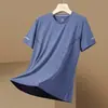 Camiseta de Proteção Solar Manga Curta Transfronteiriça Masculina Verão Fina Secagem Rápida Malha Esportiva Fitness Meia-Manga Casual Elástica t