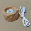 Grano de Madera de Imitación Luminoso USB Cristal Sin Base Musical Soporte de Lámpara Giratorio Esférico 60/80 Bola de Cristal Soporte de Lámpara Colorido