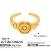 Anillo Abierto Geométrico Hueco de Acero Inoxidable Set, Diseño Compacto Estilo Francés, Anillo de Dedo Bestseller Transfronterizo, Estilo Minimalista Fresco