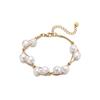 Aogu Moda Transfronteriza Lujo Accesible Perla de Forma Especial Pulsera de Acero Inoxidable de Doble Capa Diseño para Mujer Nicho Joyería de Mano de Alta Gama