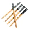 Palillos Japoneses Estampados Retro Palillos de Bambú Antideslizantes de Moda Palillos a Prueba de Moho Palillos para Cocina Casera Vajilla al por Mayor