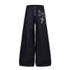 3317 Jeans de alta rua americano retrô unissex de alta qualidade cor original de jeans design estampado solto baggy masculino