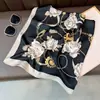 Nuevo Pañuelo Cuadrado Grande de 90 cm, Elegante Pañuelo de Seda Sarga para Mujer, Bufanda Chal de Moda para Primavera y Otoño para Decoración