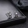 Brincos Cluster de Diamante Cheio de Novo Estilo Transfronteiriços para Homens, Modernos e Versáteis, Brincos de Flor de Íris em Forma de Cruz de Alto Padrão para Mulheres