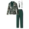 Traje de Chaqueta con Estampado de Pan de Oro de Nuevo Estilo Transfronterizo Europeo y Americano Conjunto para Niños Moda Tendencia Pantalones de Traje Ajustados Ropa para Niños