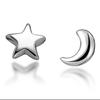 Zhen Rong cobre plateado plata versión coreana de fabricantes de joyería vintage al por mayor pequeños aretes de cuento de hadas de luna y estrellas frescas aretes para mujer