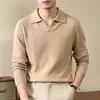 Suéter de punto para hombre de manga larga, nuevo estilo otoño e invierno 2026, versión coreana de moda para hombres jóvenes y de mediana edad, camisa base delgada con cuello