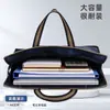 Bolsa de Documentos Portátil A4 com Logo Impresso, Bolsa de Reunião de Escritório para Computador, Pasta Tridimensional para Armazenamento de Documentos com Zíper