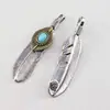 Pingente de colar de folha de penas vintage para homens e mulheres Yu Wenle Chao marca mesmo estilo colar de aço titânio Takahashi Goro pingente