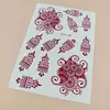 Nuevas pegatinas de tatuaje de henna rojo-marrón transfronterizas, estilo pintado a mano de Oriente Medio, impermeables, temporales, pegatinas de tatuaje desechables