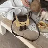 [Ordem] 2026 Bolsa de Palha Lindy Sorridente Bolsa Fofa de Boneca Cartoon Bolsa de Ombro Transversal Casual da Moda