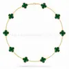 Colar Trevo de Quatro Folhas Van Cleef & Arpels CNC Versão Alta Madrepérola Branca Natural Banhado a Ouro 18K Real Prata Pura Colar de Dez Pétalas