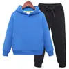 Outono 2025 Algodão Esportivo Pequeno Médio Grande Crianças Meninos Meninas Esportivo Jardim de Infância Conjunto de Duas Peças com Calça com Punho em Estoque Tendência