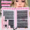 Kit de Cílios Postiços Transfronteiriços da Amazon 30D-100D Popular Europeu e Americano Livro de Cílios DIY Cílios em Aglomerado de Cola Quente Pacote Misto Cacho D