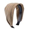 Faixa de Cabelo de Camurça com Aba Larga Cobertura para Cabelo Costura Faixa de Cabeça Antiderrapante para Mulheres Presilha de Cabelo Pressionada Faixa de Cabelo para Esportes Elástico de Cabelo Acessórios de Cabelo