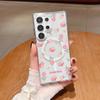 Estilo Japonés y Coreano Pantalla Completa Floral Succión Magnética Adecuado para Funda de Teléfono Móvil Samsung S22/S25 Cubierta Protectora Acrílica Transparente para Mujer