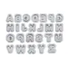 Resina de gota pegamento DIY letras inglesas etiqueta colgante de arena movediza espejo 26 letras mayúsculas llavero molde de silicona