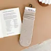 Nuevos calcetines de canalé con volantes de color liso para otoño e invierno, calcetines básicos de encaje estilo coreano versátiles para apilar para mujer, algodón