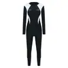 Traje de baño deportivo para mujer, ligeramente con sobrepeso, de una pieza, manga larga, pantalón largo, protección solar, efecto adelgazante, traje de neopreno para mujer de talla grande, traje de surf