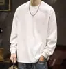 Camiseta de Manga Larga Seleccionada Cuidadosamente para Primavera y Otoño para Hombre, Holgada, Casual, Hombro Caído, Cuello Redondo, Capa Base, Color Sólido, Top Interior, Ropa para Hombre, Venta al por Mayor