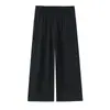 Moda Europea y Americana Transfronteriza Aliexpress Ins Más Vendidos Cintura Media Sueltos Retro Plisados Pantalones de Pierna Ancha
