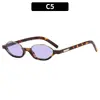 Nuevas gafas de sol de media montura estilo ojo de gato europeas y americanas de moda, montura ovalada pequeña a la moda, estilo de celebridad de internet, gafas de sol de aspecto natural