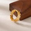 Reloj de acero inoxidable estilo dulce y fresco europeo y americano con anillo Moda para hombre anillo de acero de titanio negro envejecido