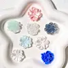 Camelia Blanca Brillante Rosa Crema Pegamento Resina Cristalina Pendientes Hechos a Mano Accesorios para el Cabello Adornos Accesorios de Resina