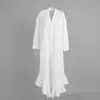 Vestido Transfronterizo Estilo Europeo y Americano Verano 2026 Nuevo Holgado Perezoso de Botones Sencillos con Volantes Bordado Hueco
