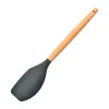 Nova Espátula de Silicone com Cabo de Madeira Antiaderente Espátula de Cozinha Raspador Multifuncional para Assar Raspador de Bolo