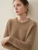Nuevo Estilo Otoño e Invierno Suéter Grueso de Cinco Agujas y Tres Hilos, Suéter de Cachemira para Mujer, Cuello Redondo, Corte Holgado, Prenda Base Tejida de Cachemira