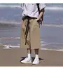 Pantalones anchos cropped de estilo japonés, shorts holgados y oversized para hombre, ropa de trabajo versátil para el verano, pantalones de moda y casuales