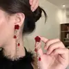 Pendientes de Lujo Ligero y de Gama Alta, Pendientes Largos con Borlas de Pétalos Súper Hada Estilo Francés, Moda de Nicho Inspirada en el Diseño y Elegantes Accesorios para Orejas
