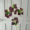 Rosas artificiales de múltiples cabezas para bodas, arreglos de escenas con flores artificiales, decoración del hogar, adornos de flores artificiales, flores artificiales de comercio exterior