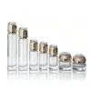 Terno de cosméticos de alta qualidade, frasco de vidro, 100ml, essência de tônico, loção de pressão, frasco de 50g de creme dividido em frascos