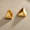 Pendientes Triangulares Minimalistas Cepillados Europeos y Americanos Personalidad Diseño Sencillo de Nicho Pendientes de Mujer de Gama Alta de Moda