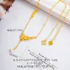 Puzuoqiang Protección de Color Oro Arena Incrustaciones de Diamante Flor de Tres Vidas Flor de Lila Flores Florecientes Como Brocado Collar con Borla Estilo Chino Lujo Ligero Cadena para Clavícula