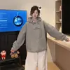 Sudadera con capucha bordada estilo americano de talla grande para mujer, nuevo modelo Primavera y Otoño 2026, diseño holgado, chaqueta superior adelgazante