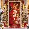 Nova Capa de Porta de Natal Transfronteiriça Papai Noel Feliz Natal Decoração Arranjo Bandeira Bandeira Suspensa Externa