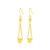 Pendientes de borla de imitación de lujo ligero 24k de oro para mujer, aretes colgantes de cuentas simples, temperamento dorado, joyería al por mayor para transmisiones en vivo de celebridades de internet